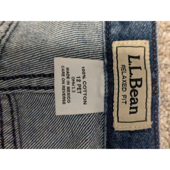 LL Bean High Waist Relaxed Fit Medium Wash Jeans Size 12P Petite 100% Cotton - Picture 4 of 4